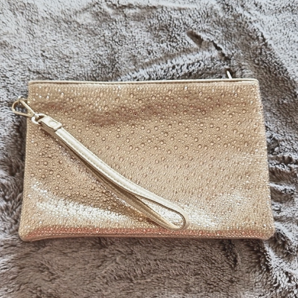 Le Château Rose Gold Bedazzled Clutch Bag